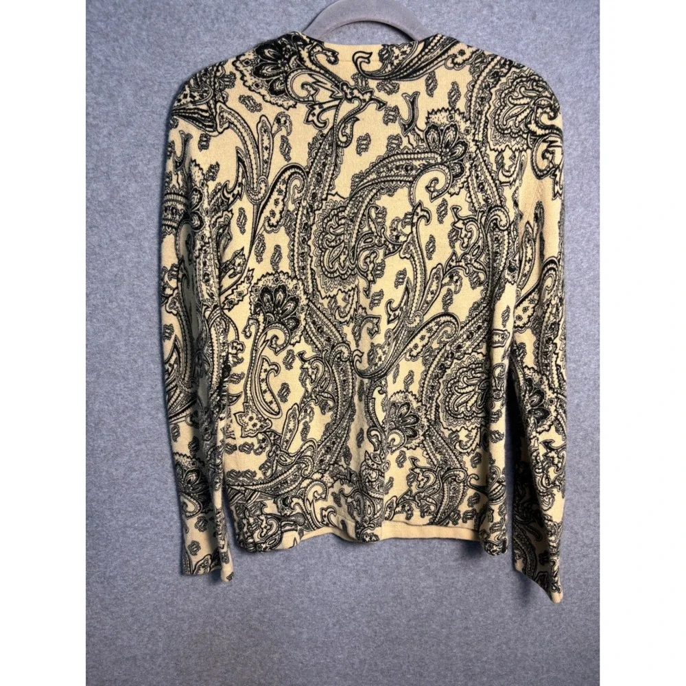 Studio C Paisley Sweater Women's S Soft Cashmere Feel Acrylic Cozy Vintage Top
